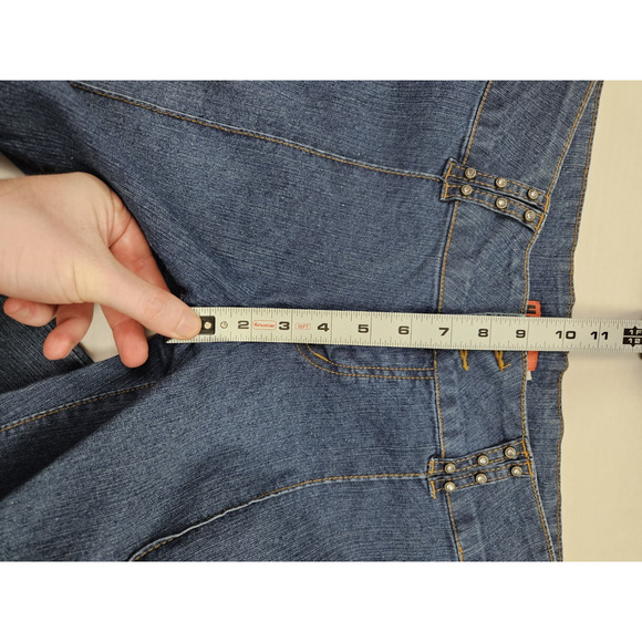 y2k Hip Jeans Women's Size 15 Embellished Stretch 80s Style Rock Grunge Studded - Picture 2 of 13